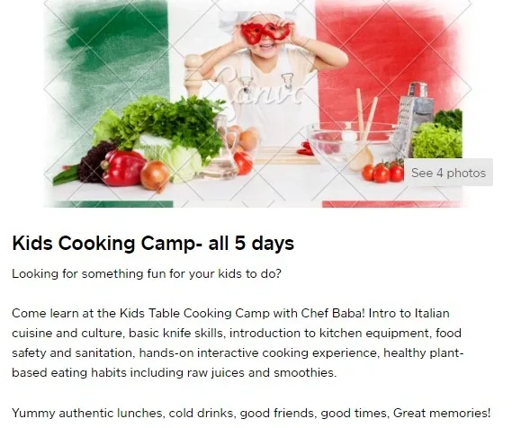 Kids Cooking Camp-(5 days) June 5-9 2023