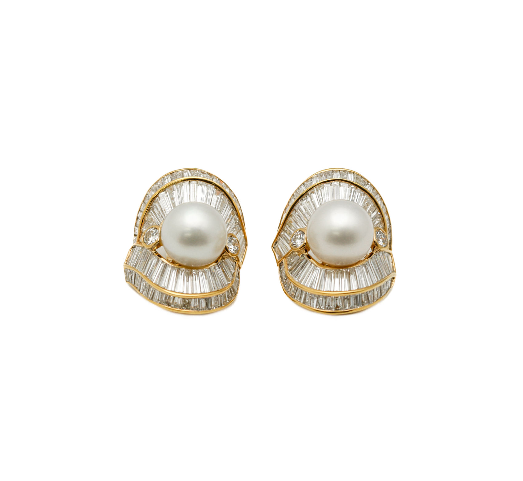 South Sea Pearl and  Diamond Earrings