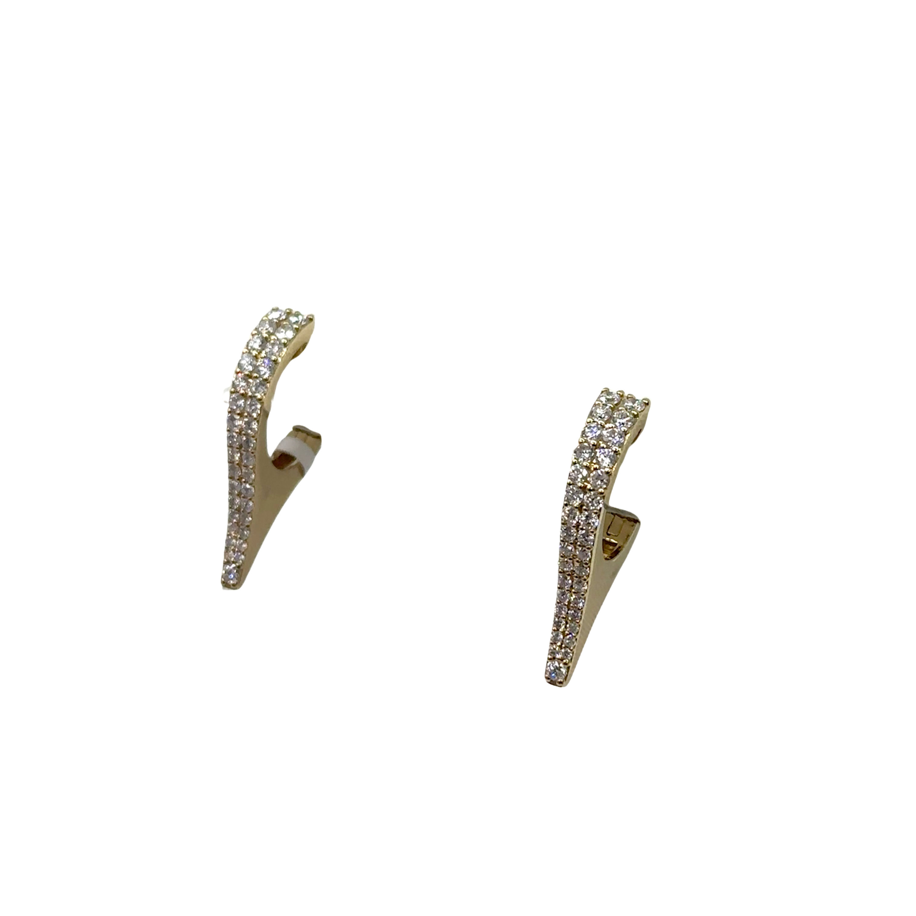 Diamond Pave Earrings in 18 karat Yellow Gold and 0.82carats total.