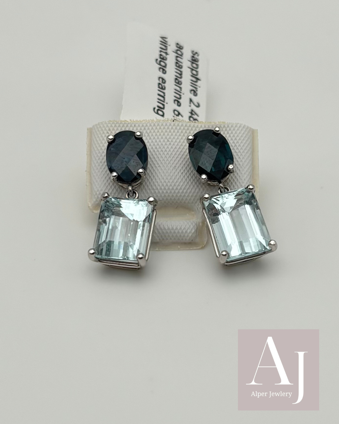 Vintage sapphire and aquamarine earrings