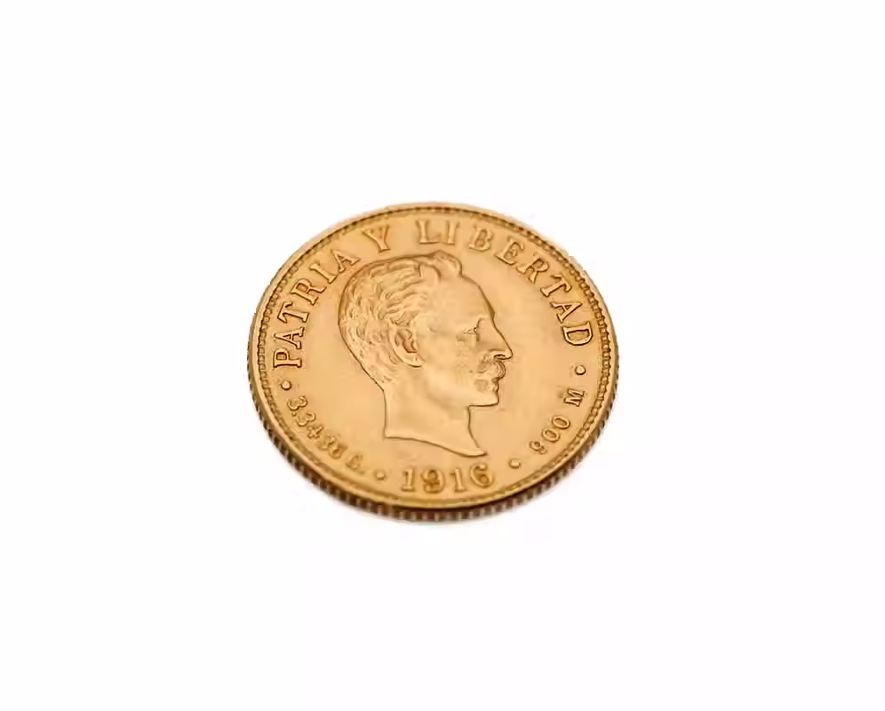 1916 Gold 2 Dollar Cuban coin