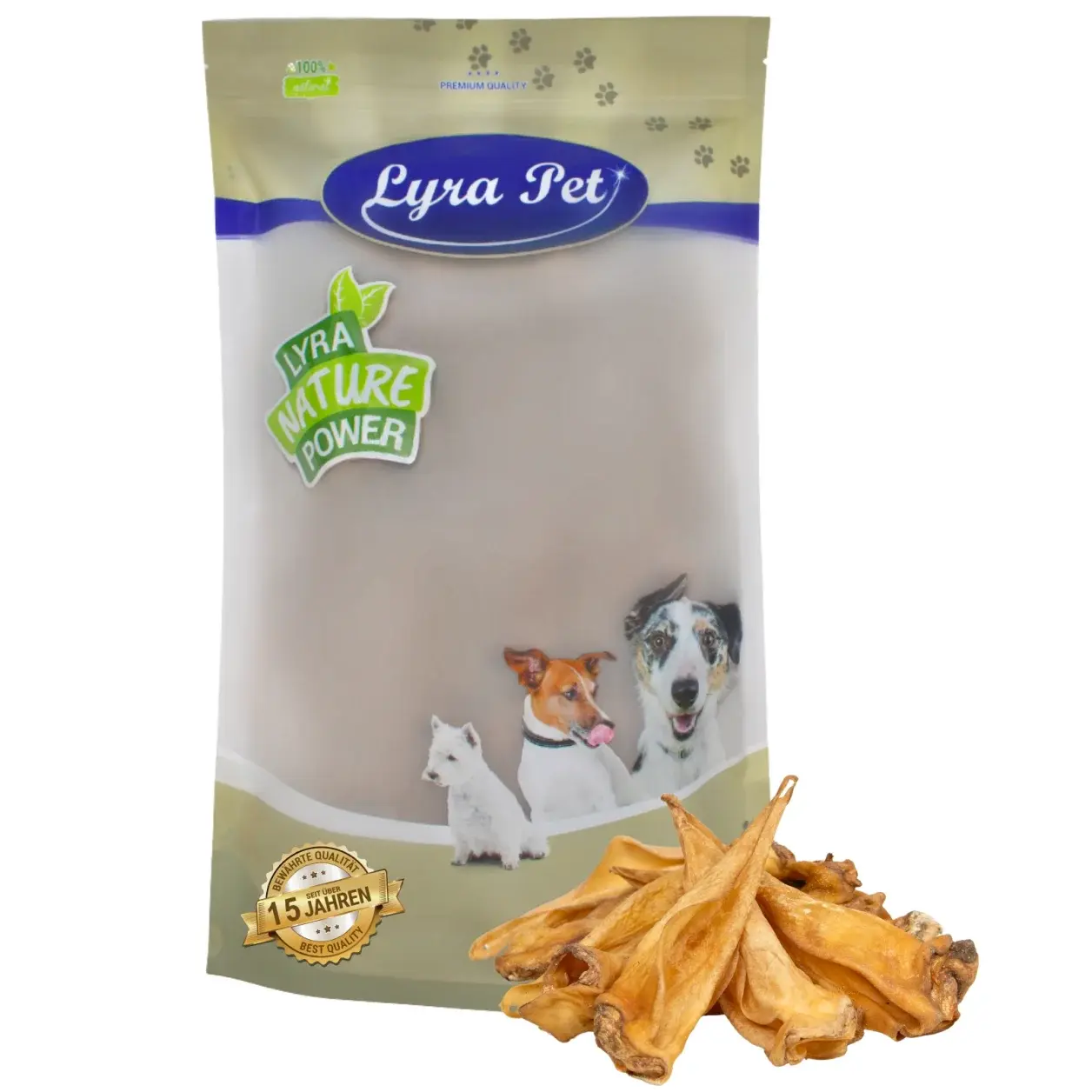 100 Stück Lyra Pet® Rinderohren je ca. 30 g