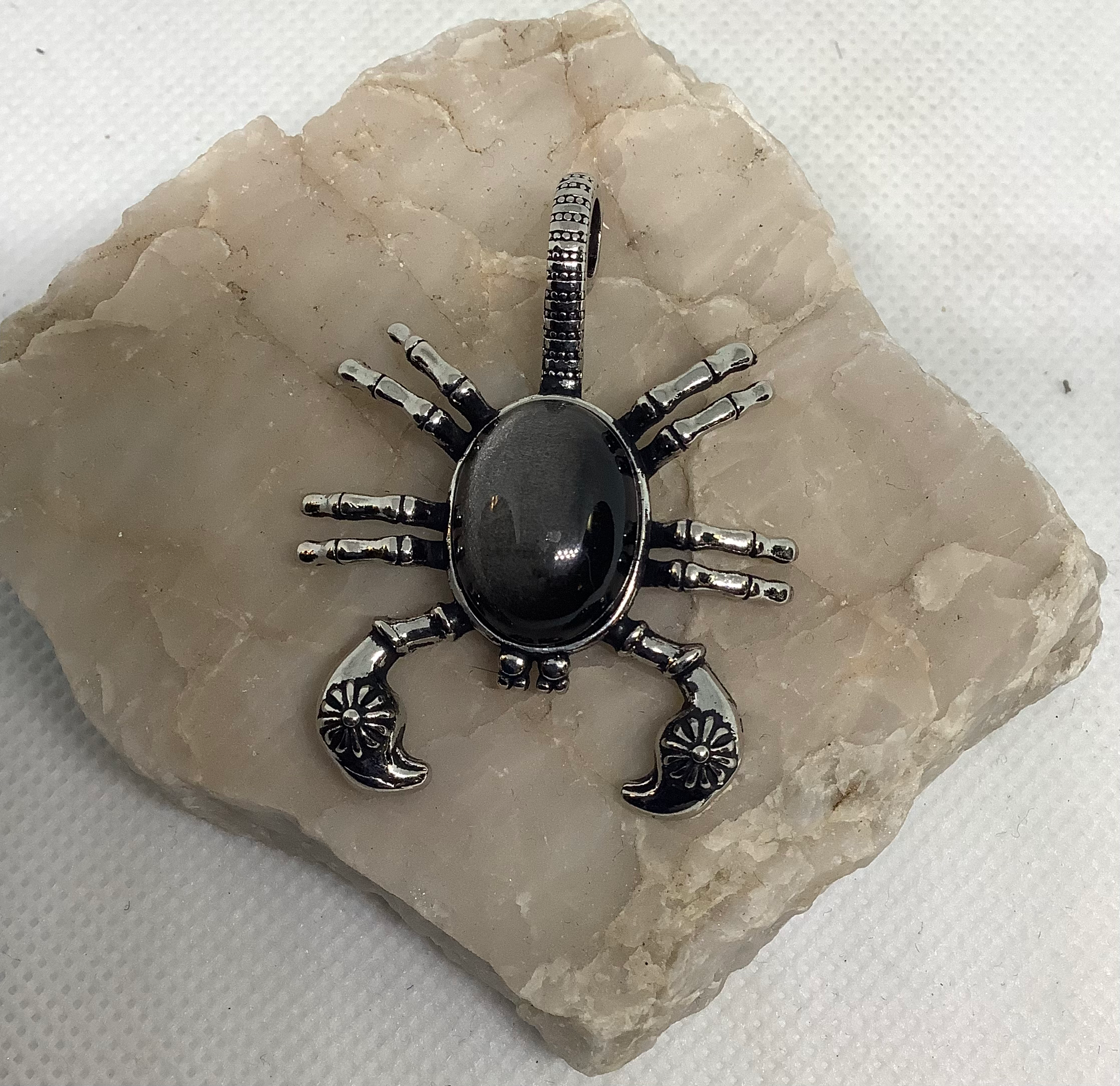 Silver sheen Obsidian Necklace Pendant