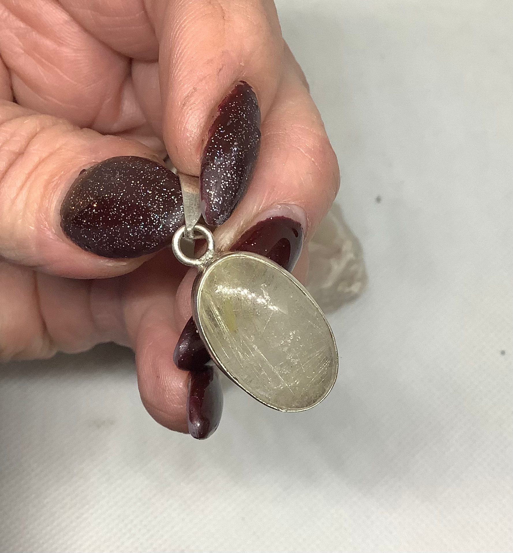 Rutile Quartz Necklace Pendant 925
