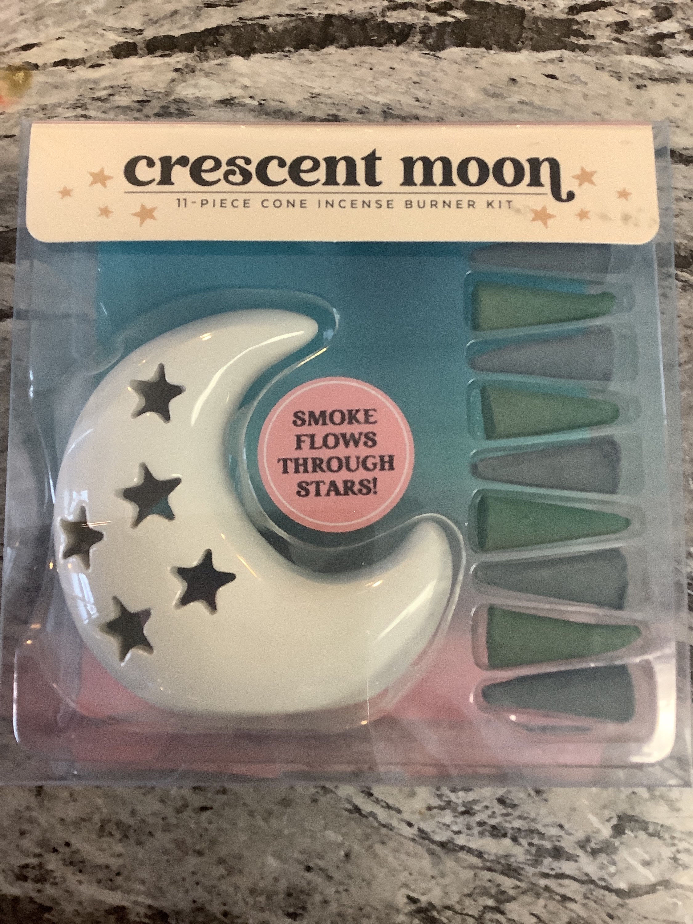 Crescent Moon incense burner kit
