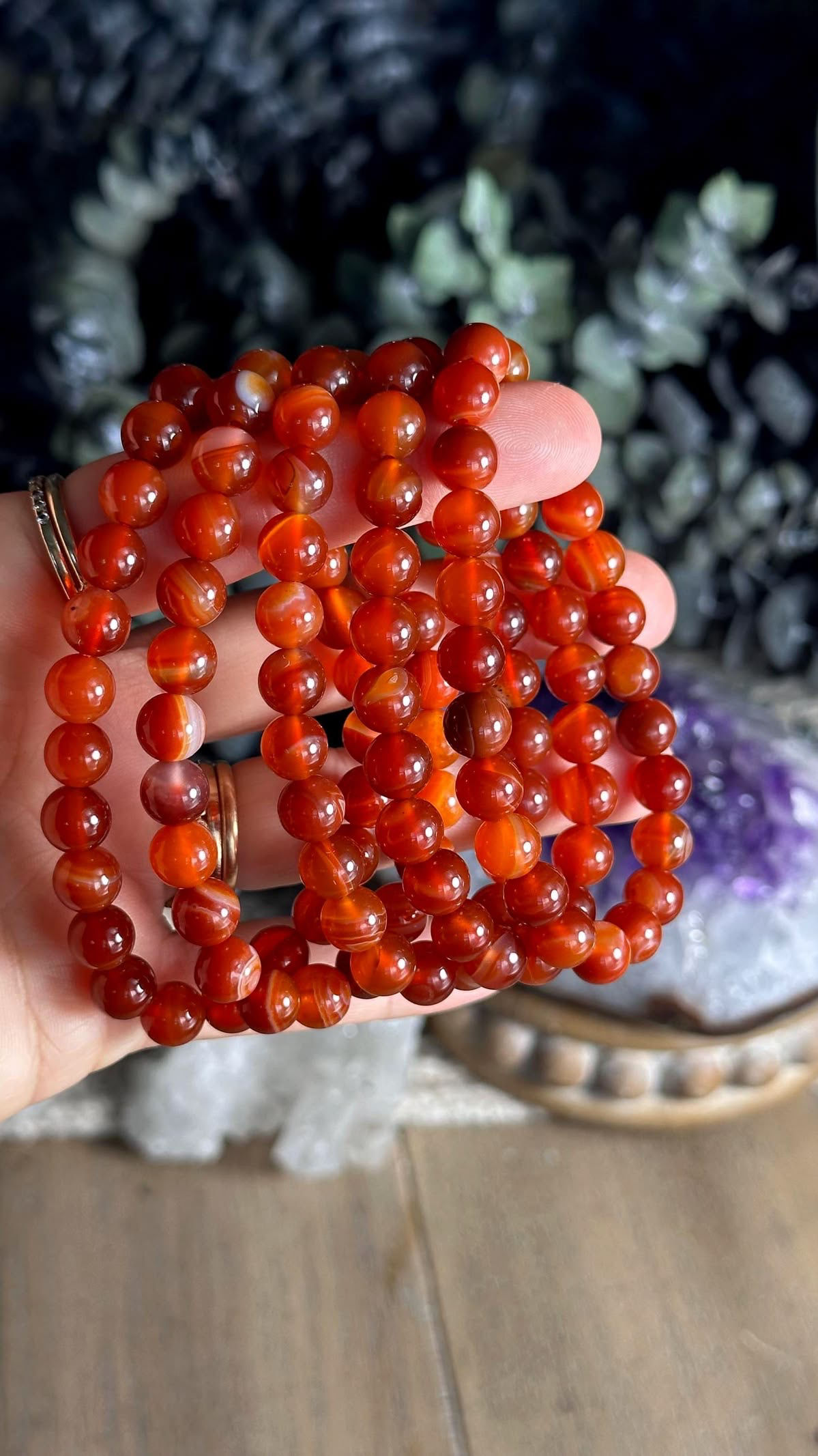 Carnelian 8mm healing bead bracelet