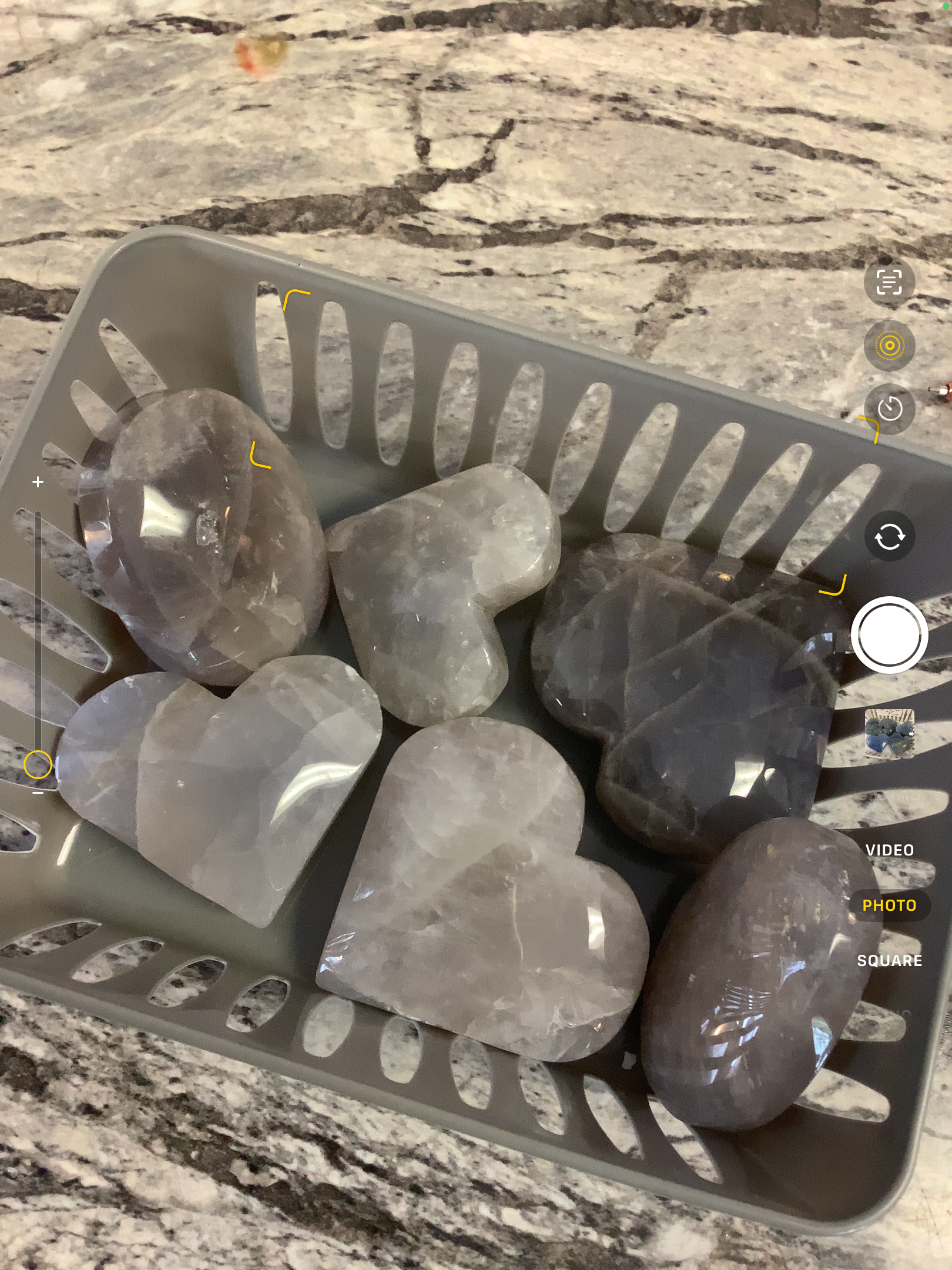 Gray Quartz Carved Heart