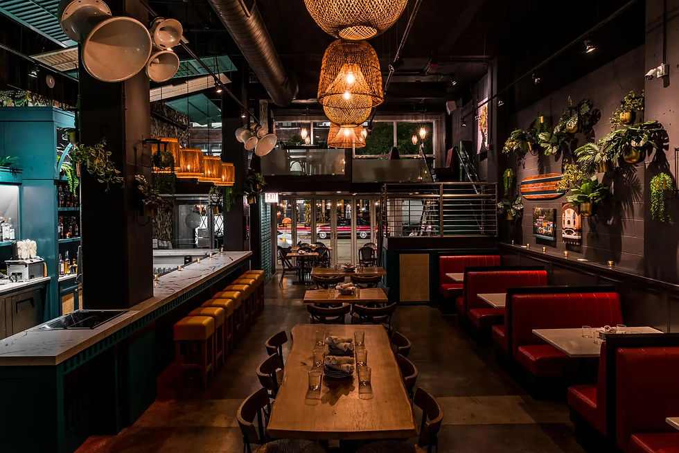 Eye-level view of Bar Goa’s inviting entrance with warm lighting