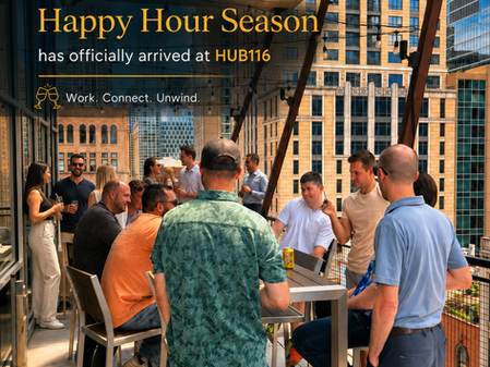 Summer happy hour season has officially arrived at HUB116. ☀️