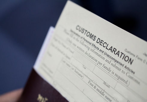 Blurred customs declaration form representing documentation and compliance in U.S. customs clearance procedures