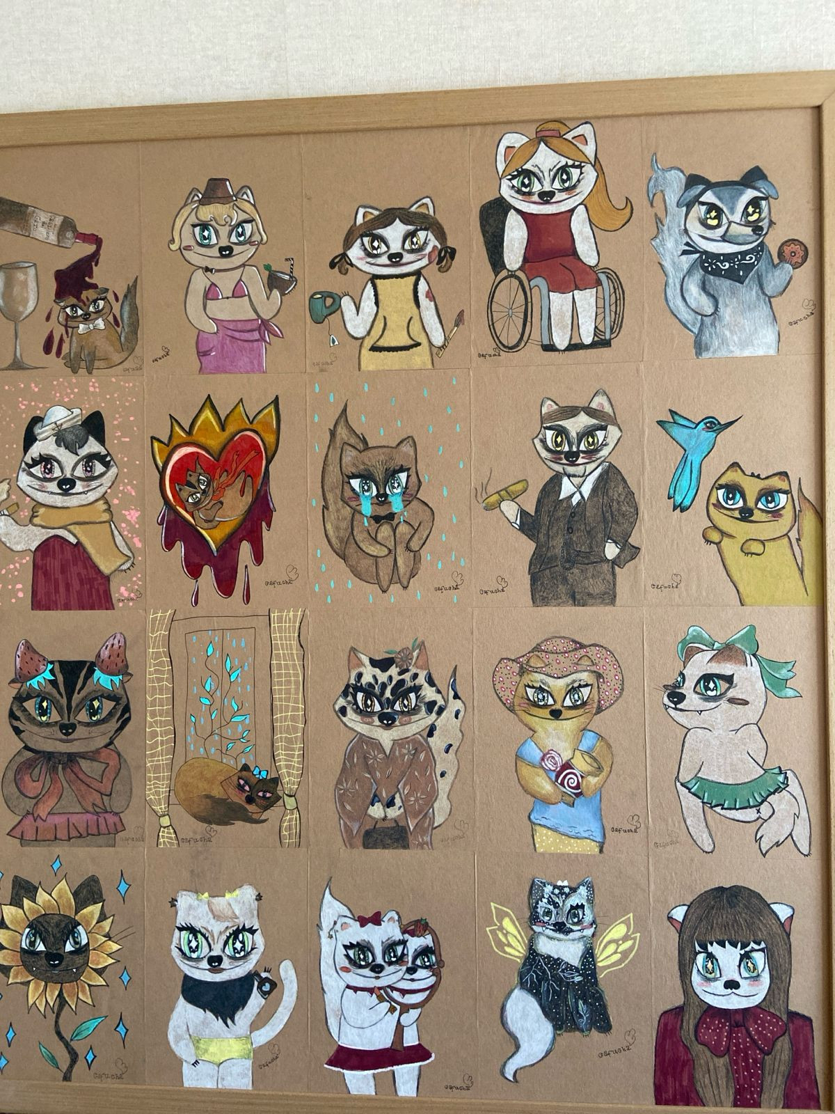 Quadro gatos cafucha grande