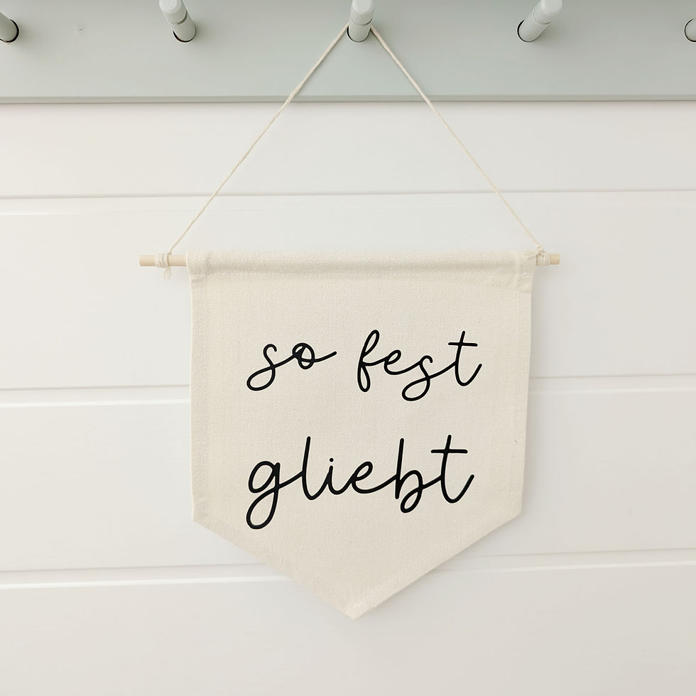 Miniaturbild: Wimpel aus Stoff "so fest gliebt"