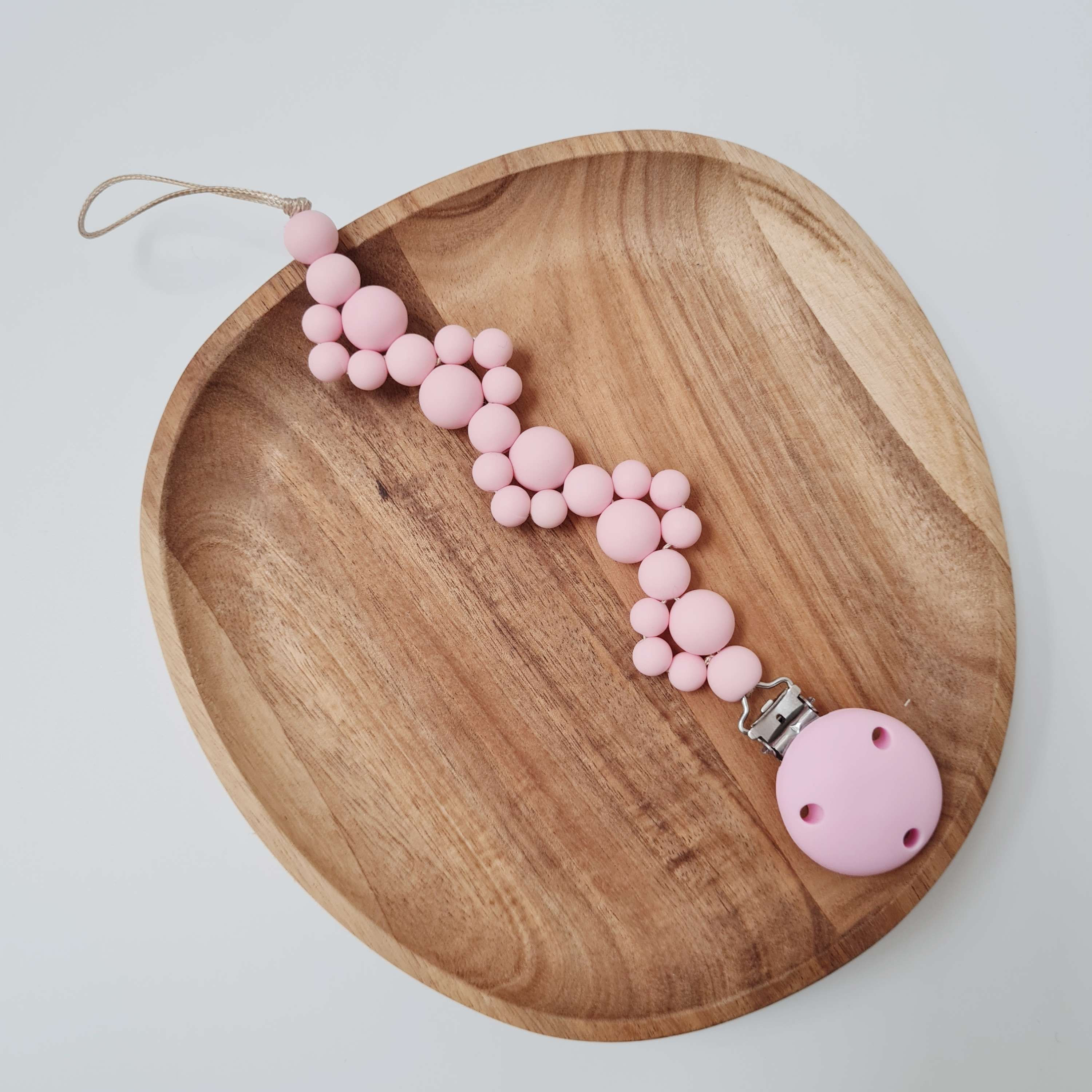 Nuggikette / Schnullerkette "Twist Pink"