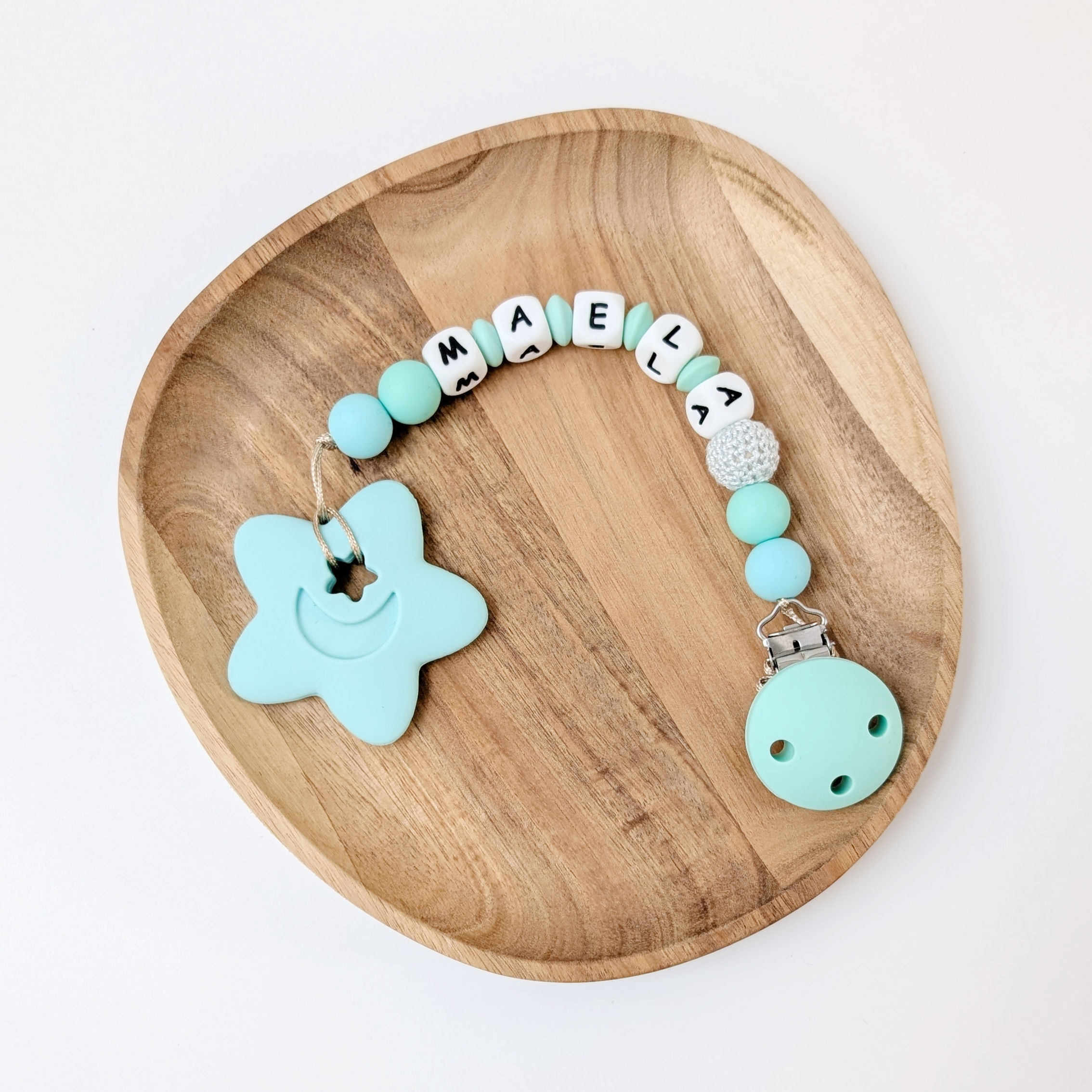 Beisskette / Nuggikette "mintgrüner Stern" 