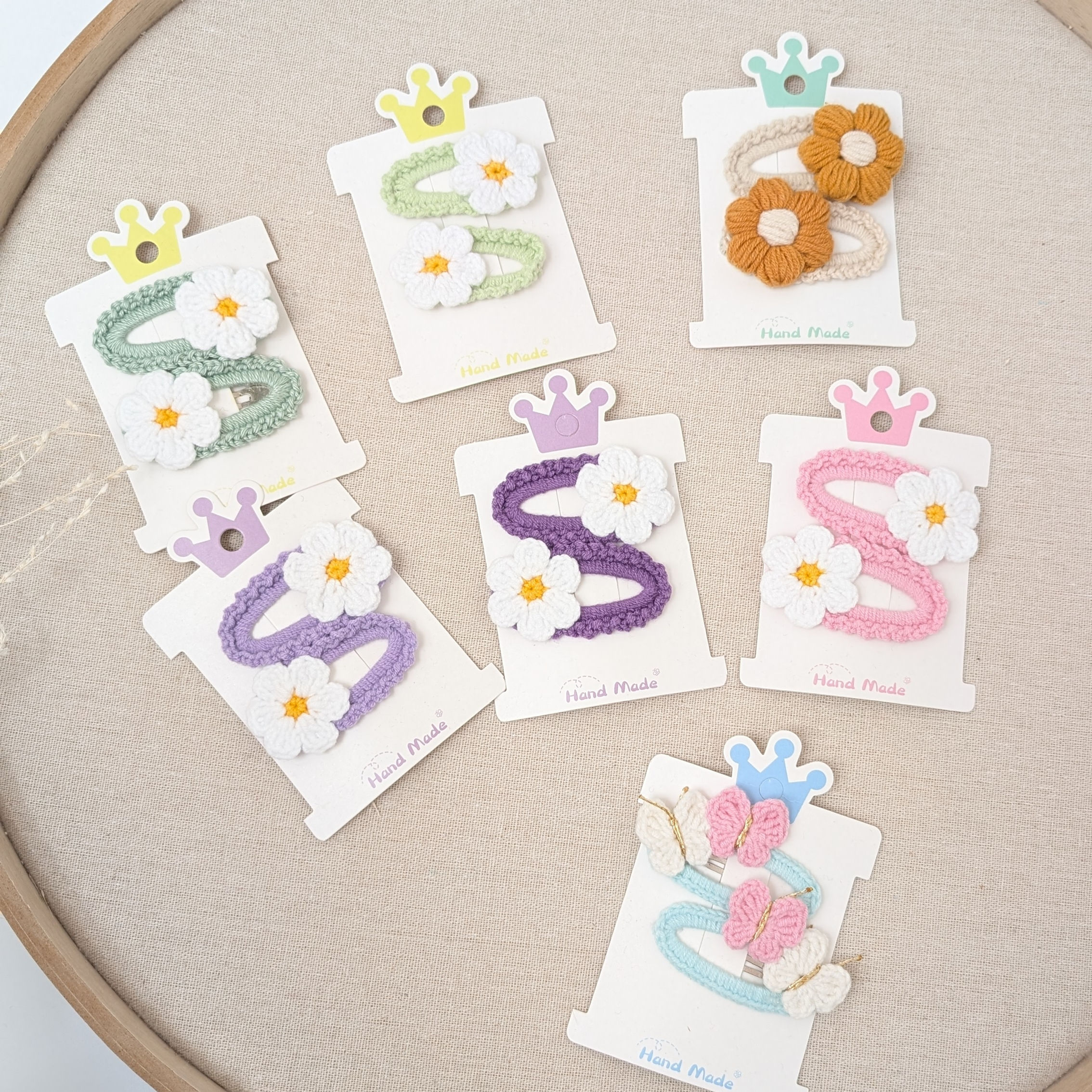 Gehäkelte Haarclips: Margherite