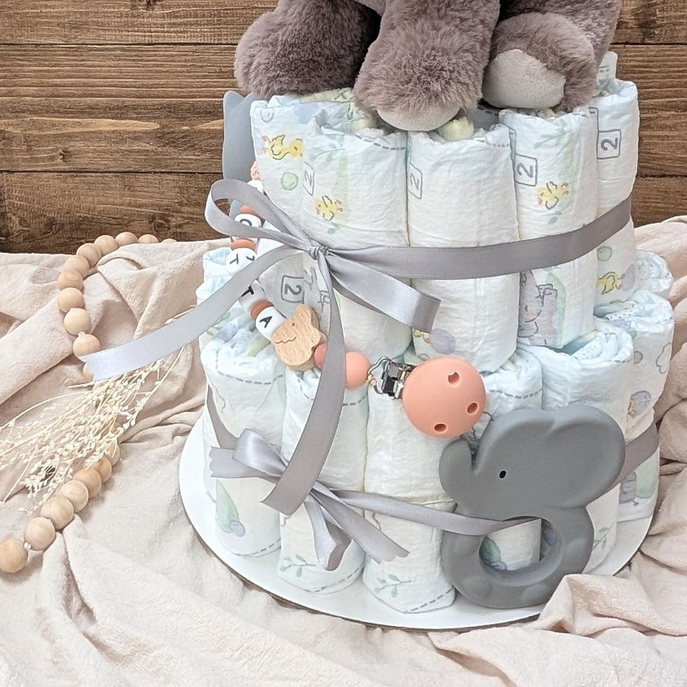 Miniaturbild: Windeltorte "Elefant" in zwei Farbvarianten