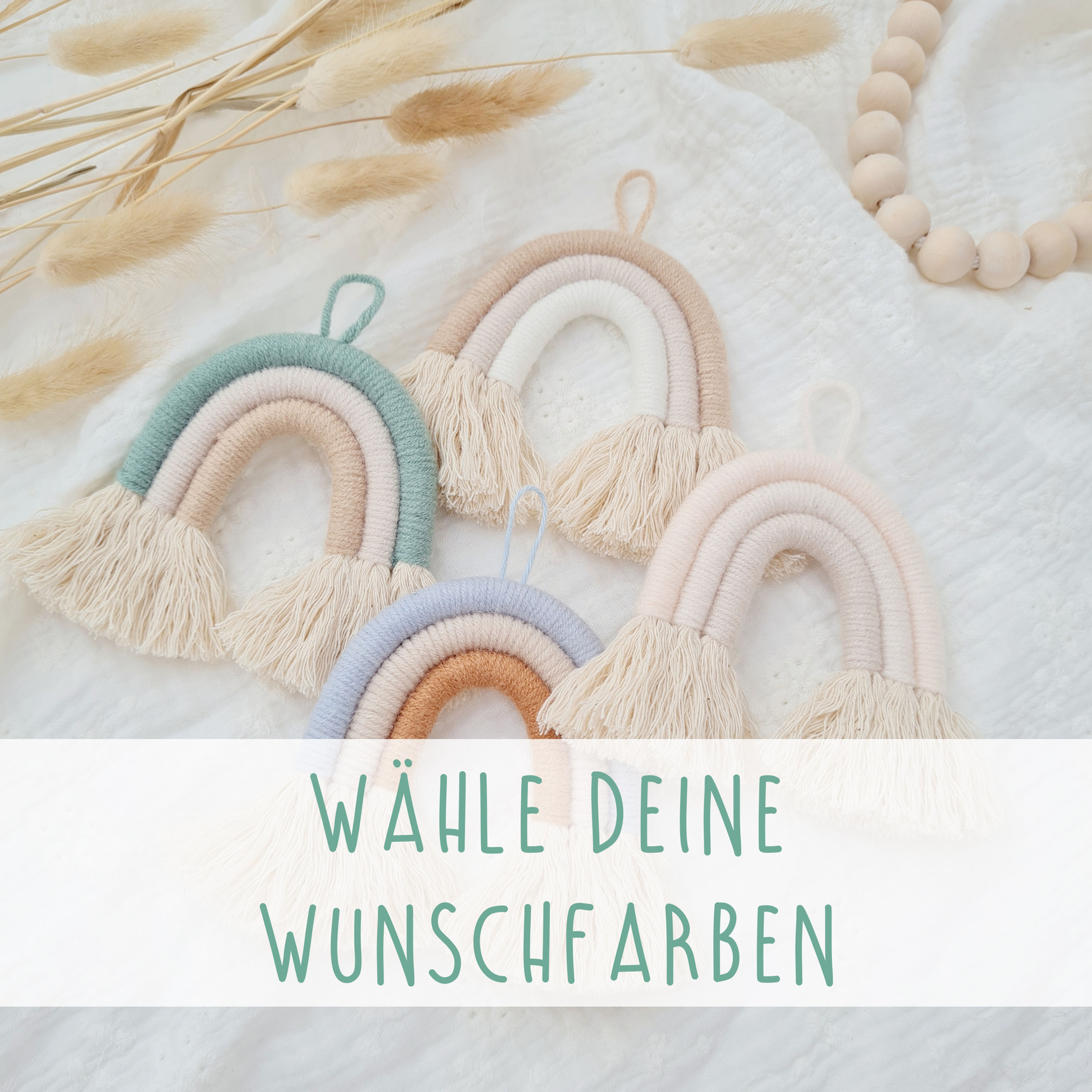 Regenbogen Babygeschenke Geschenke Geburtstag Geburt Taufe Wanddekoration Dekoration Babyzimmer Kinderzimmer Makramee Garn