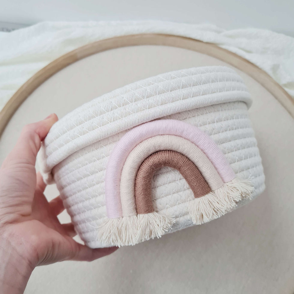 Miniaturbild: Babygeschenk Geburtsgeschenk Kinderzimmer Aufbewahrung Korb Regenbogen