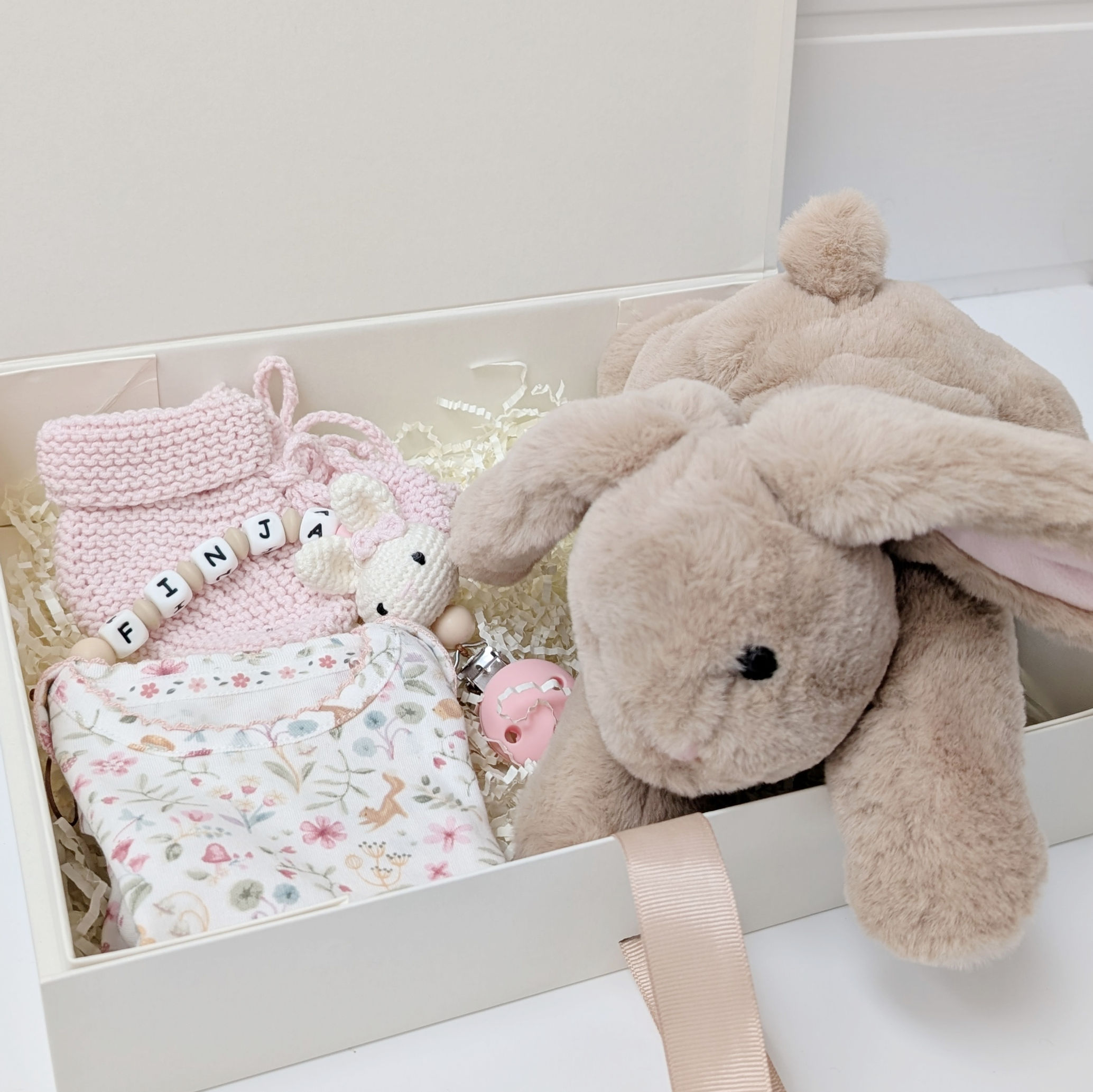 Geschenkset "Hase mit rosa Schleife"