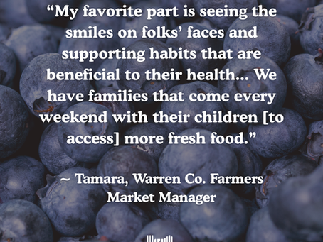 SNAP-Ed supports local Farmers Markets and strengthens the local food system.