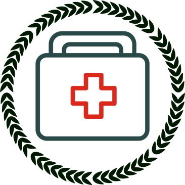 Apteczka z czerwonym krzyżem, symbol pierwszej pomocy