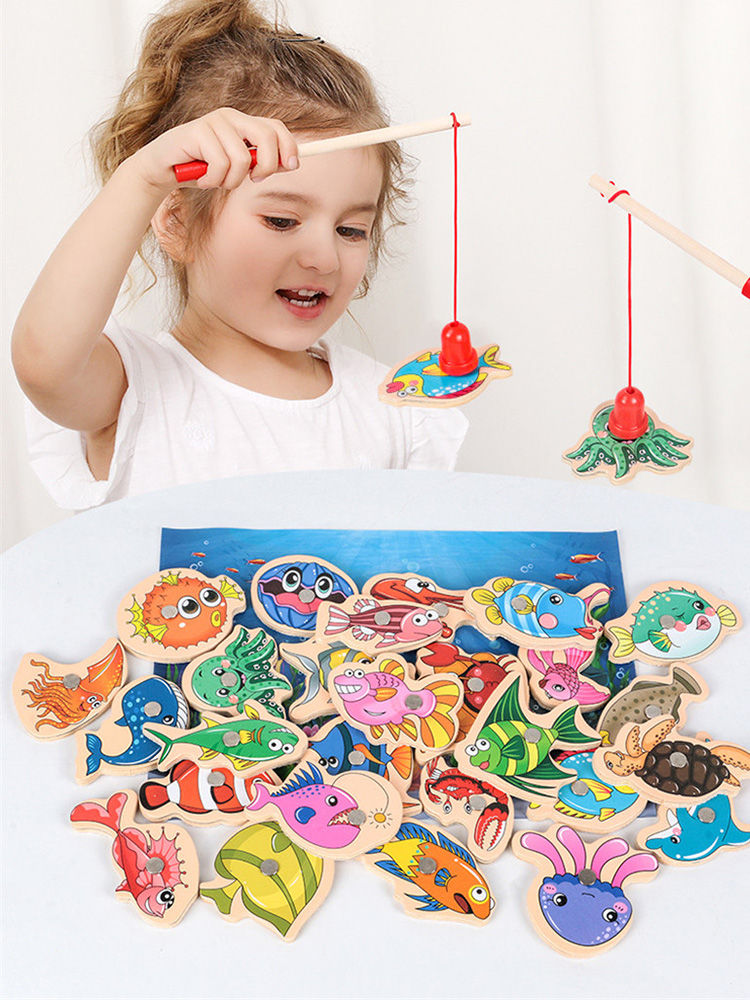 Miniatura: Conjunto de Brinquedos de Pesca Magnética para Crianças 