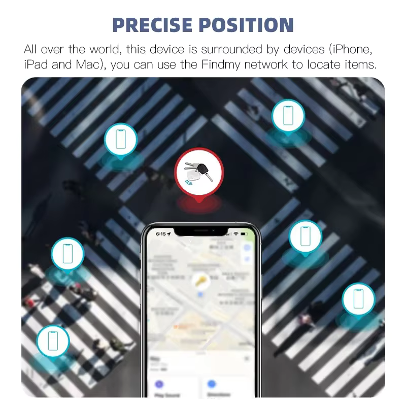Miniatura: Mini Dispositivo de Rastreamento Anti-Perda Bluetooth Compatível com Apple 