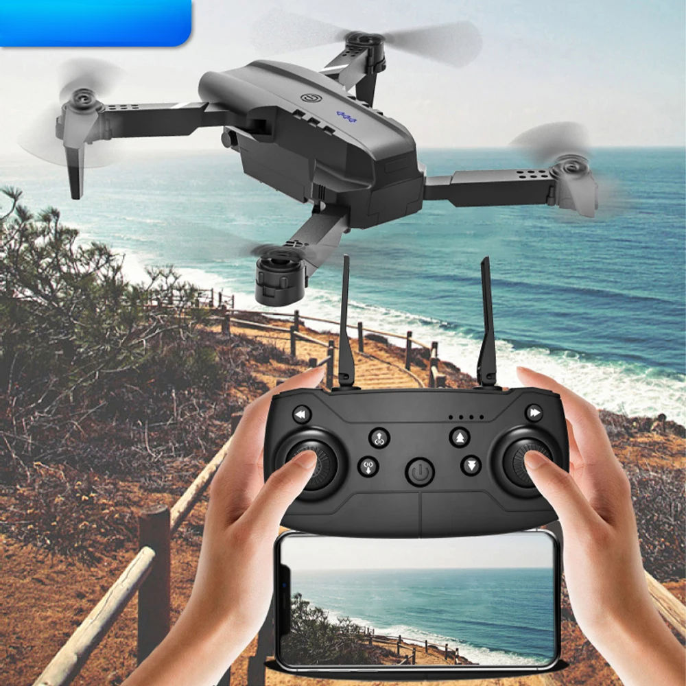 Drone E99 4k Wifi 2 Dupla câmeras HD Profissional Cor Preto