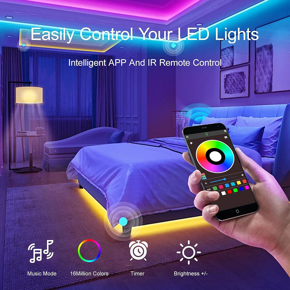 Miniatura: Fita de LED com sincronização de música, controle por aplicativo, para iluminaçã
