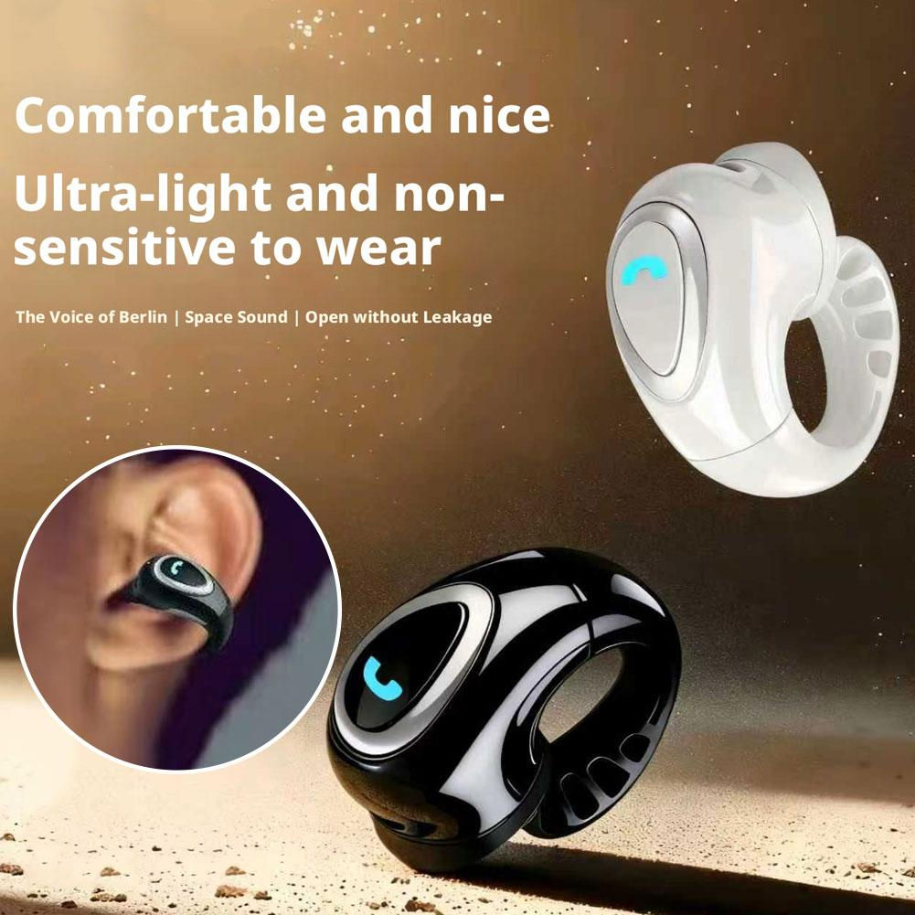 Fone de ouvido único sem fio Bluetooth com clipe de orelha