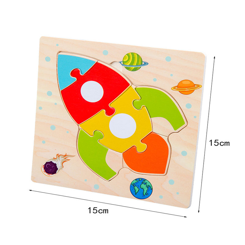 Miniatura: Quebra-cabeças 3D de madeira para bebês, Tangram, formas, aprendizado educativo,