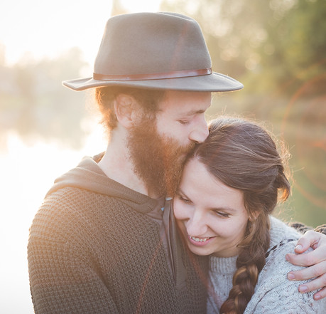 Hugging Couple in Nature