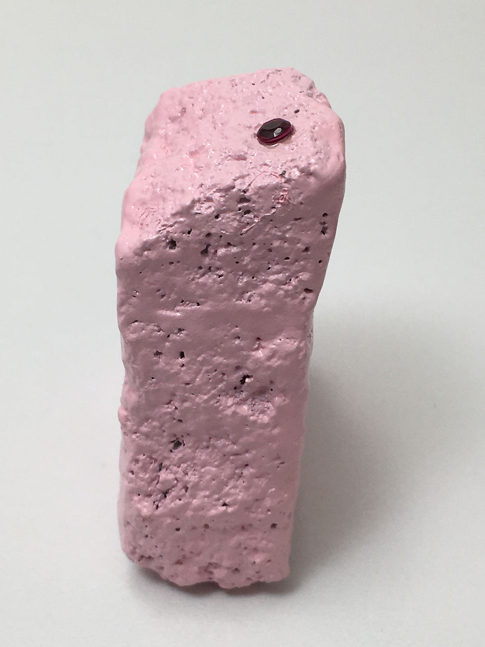 Thumbnail: Concrete "Strawberry Ice Cream" ring with jewel