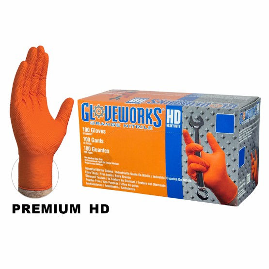 Thumbnail: HEAVY DUTY ORANGE NITRILE GLOVE