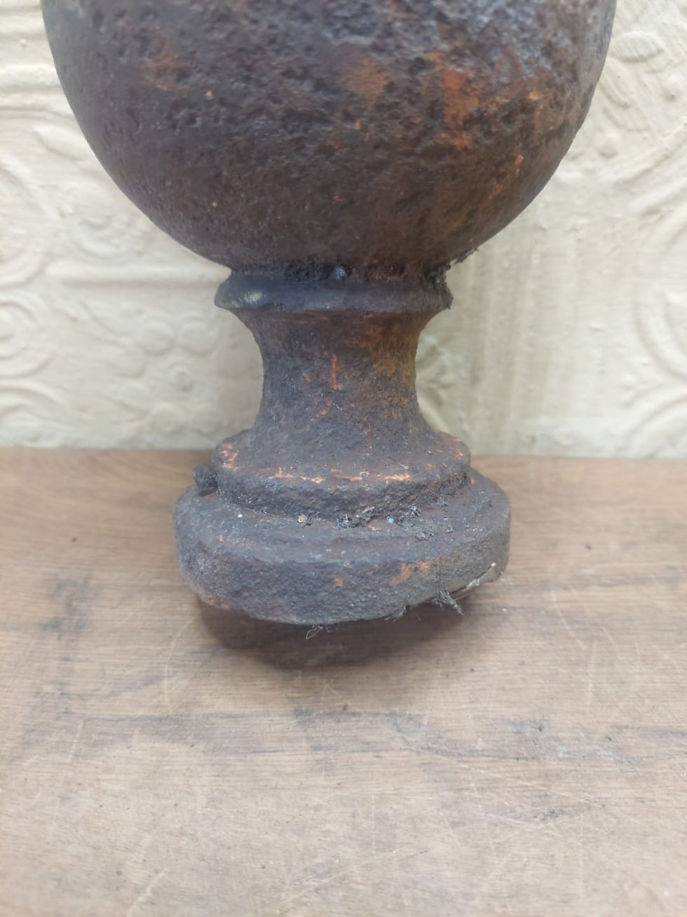 Thumbnail: Pair Of Reclaimed Heavy Solid Iron Garden Post Fence Finials
