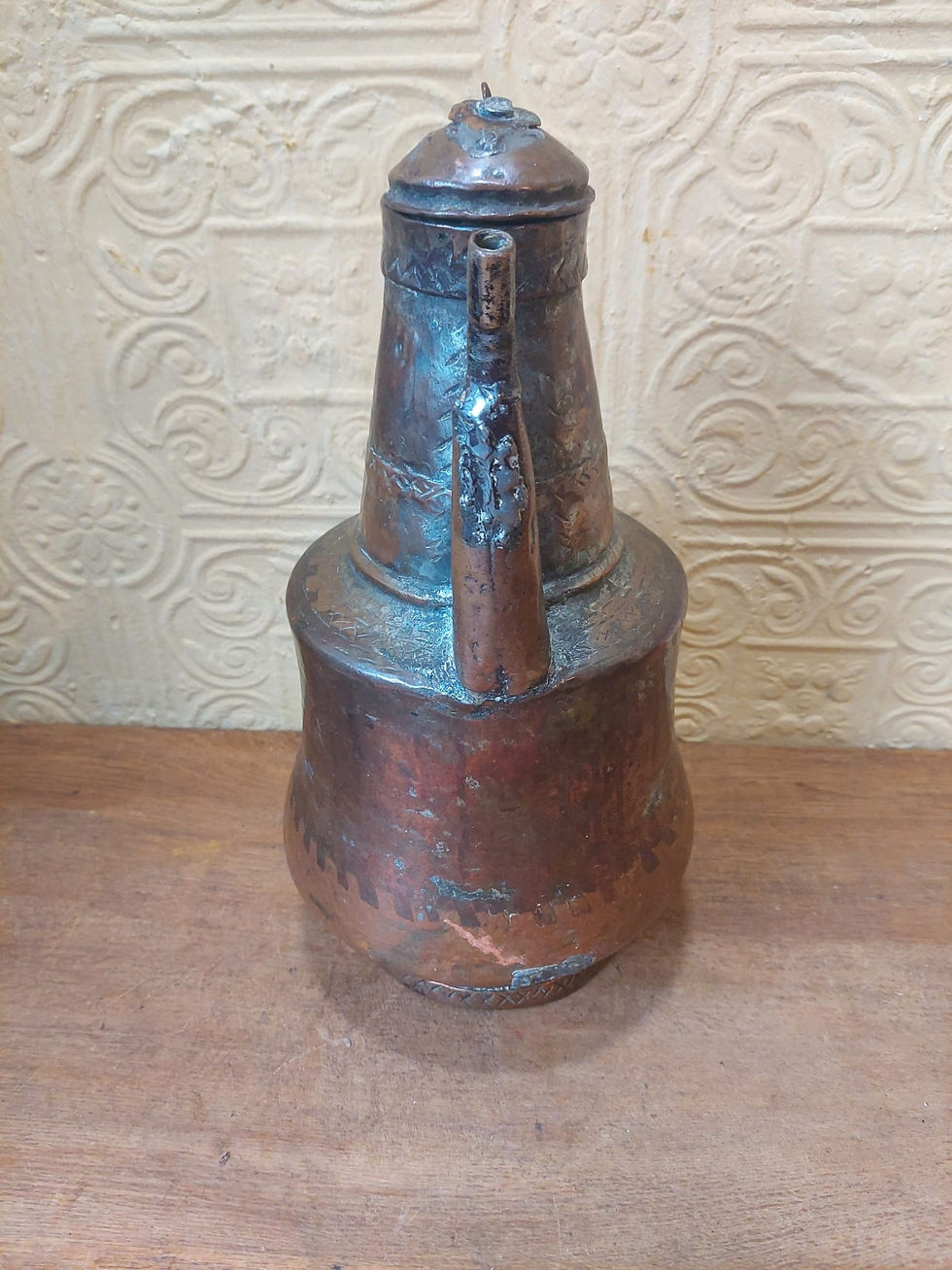 Thumbnail: Antique Hand Made Copper Pitcher Jug