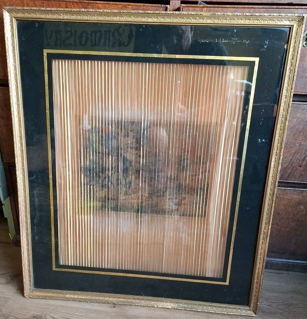 Thumbnail: Original Antique Tabula Scalata 3 Directional Image Victorian