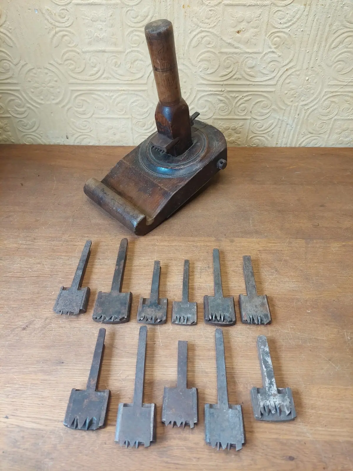 Antique French Coopers Barrel Makers Granny Tooth Plane Tool With Attachments