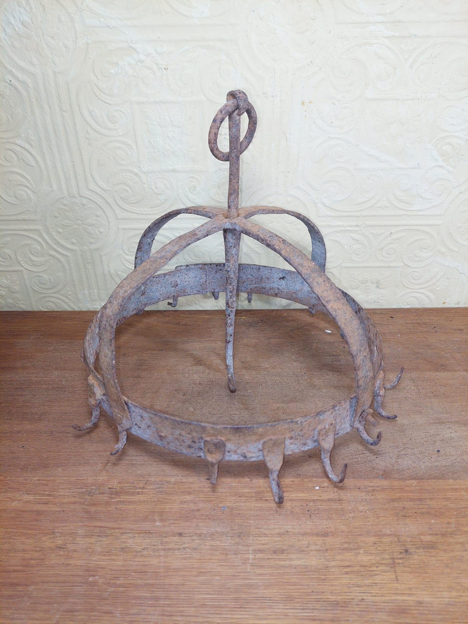 Antique French Hand Forged Iron Butchers Hooks Sausage Hangers
