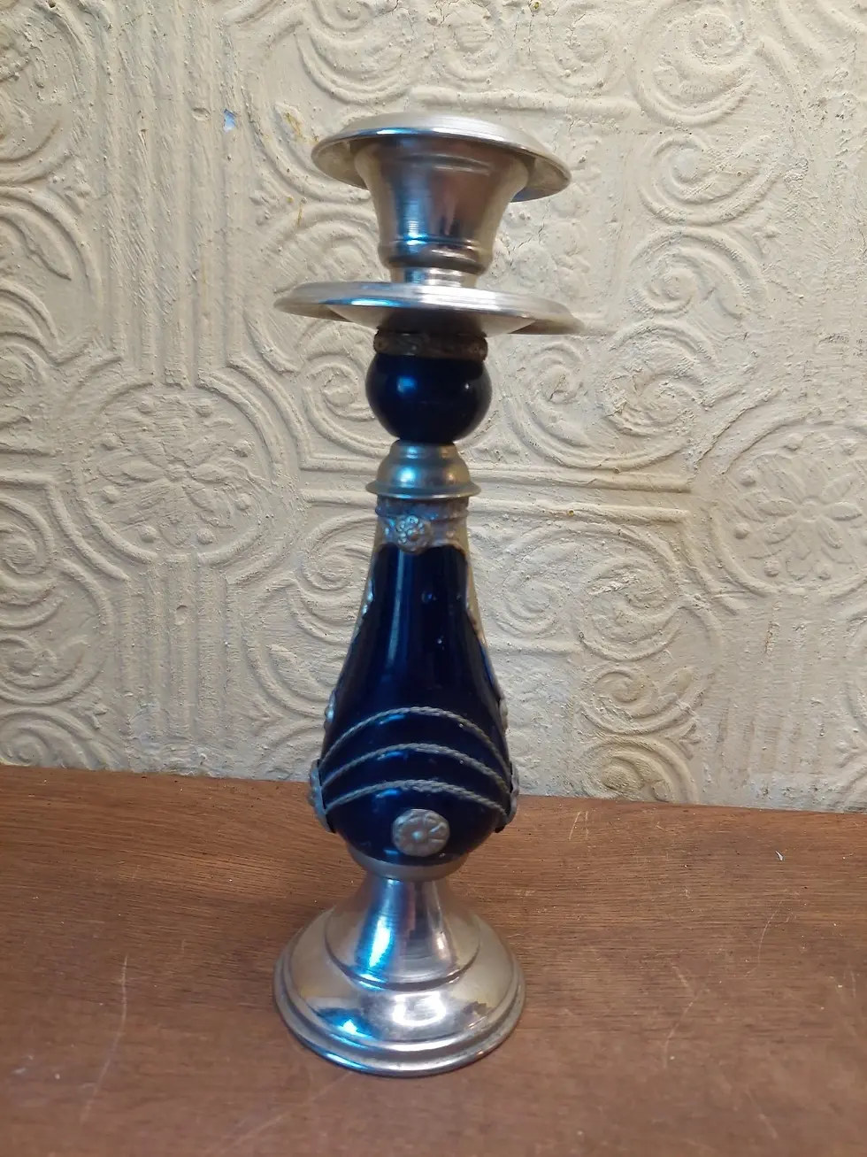 Thumbnail: 4 Beautiful Moroccan Metal & Resin Candlestick Holders