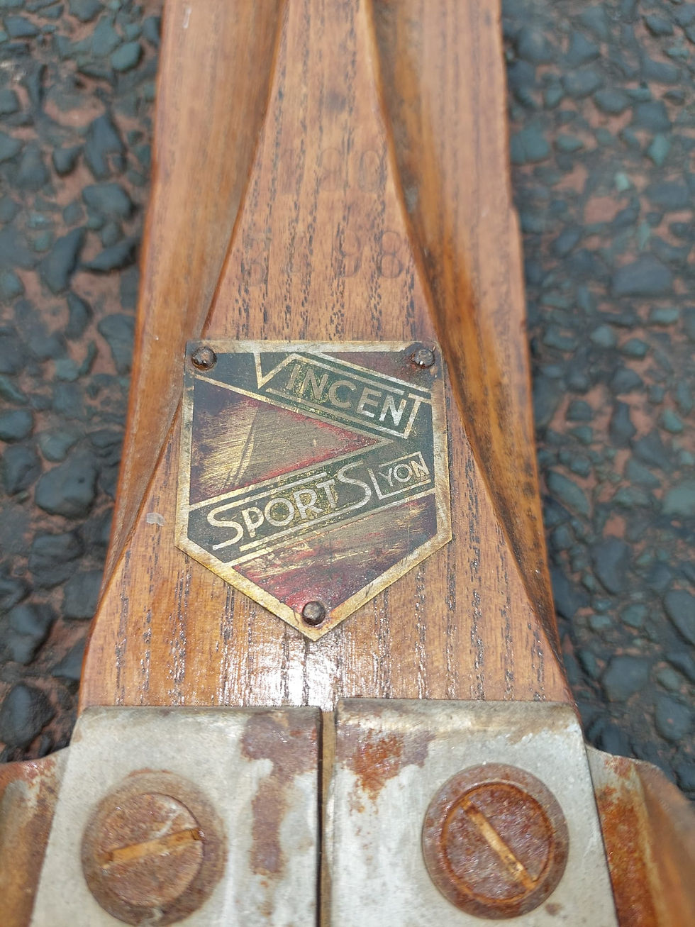 Thumbnail: Antique Wooden "Vincent" Sport Skis