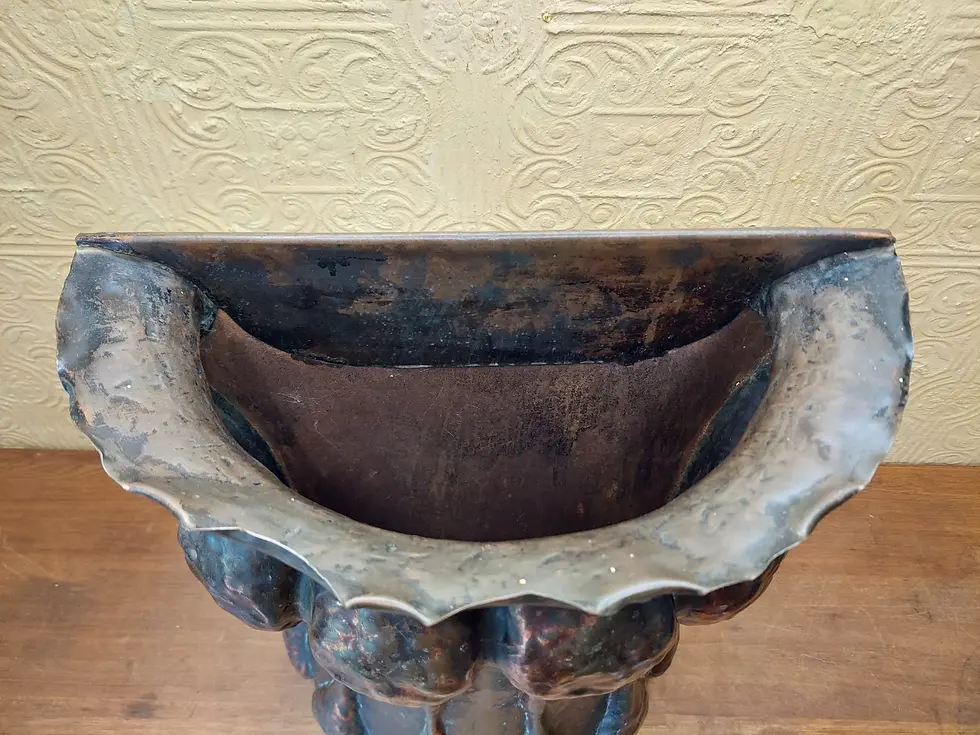 Thumbnail: Original Antique Art Nouveau Hand Hammered Copper Stick / Umbrella Stand