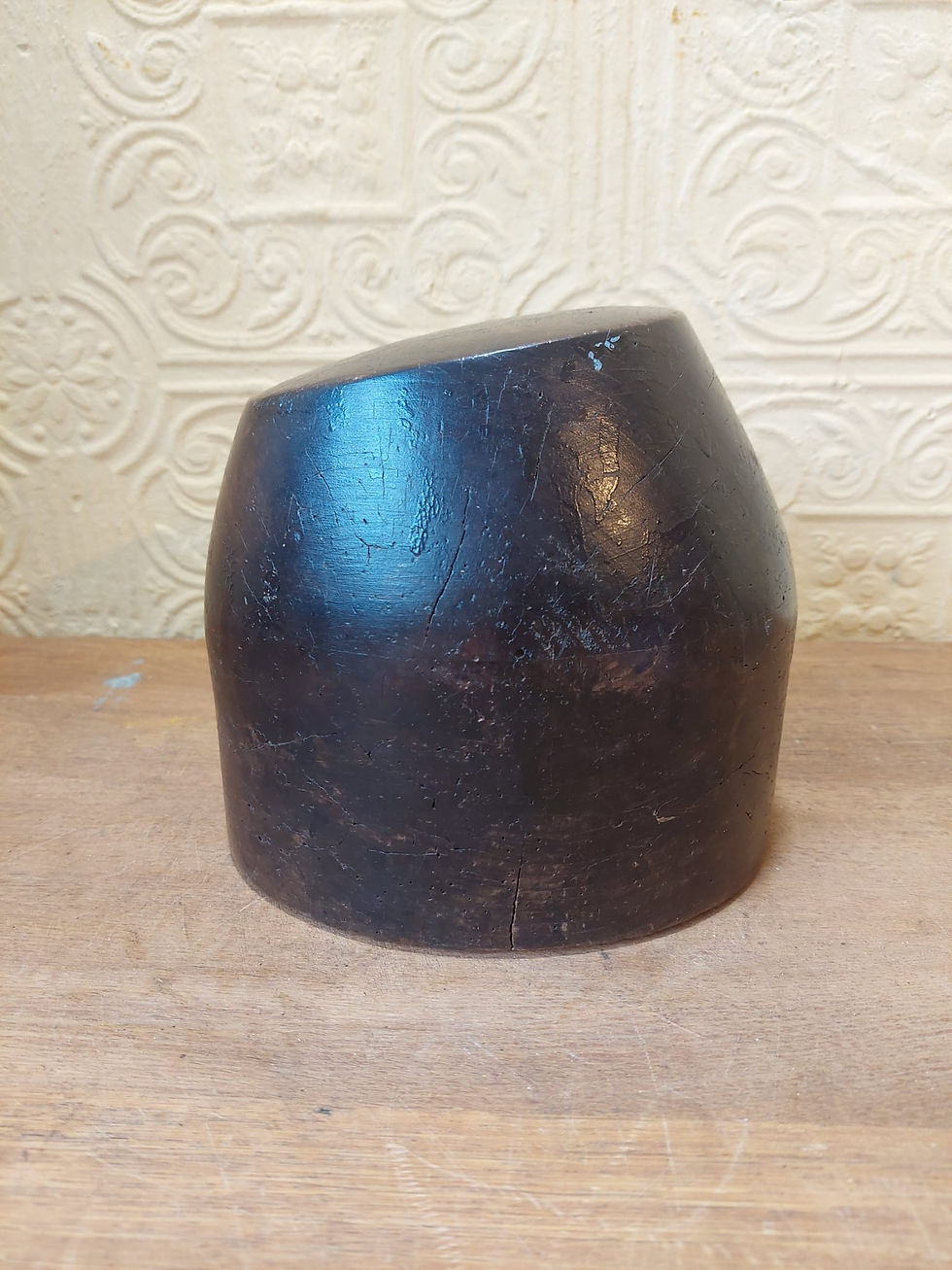 Thumbnail: Antique French Wooden Hat Block Milliners Stand