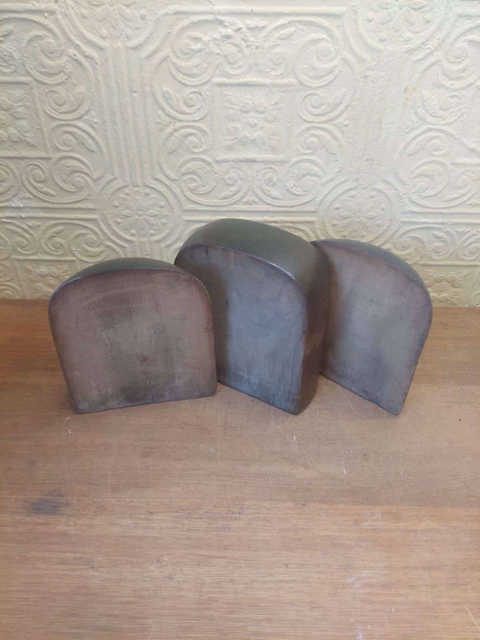 Thumbnail: Antique French 3 Piece Wooden Hat Stand Block