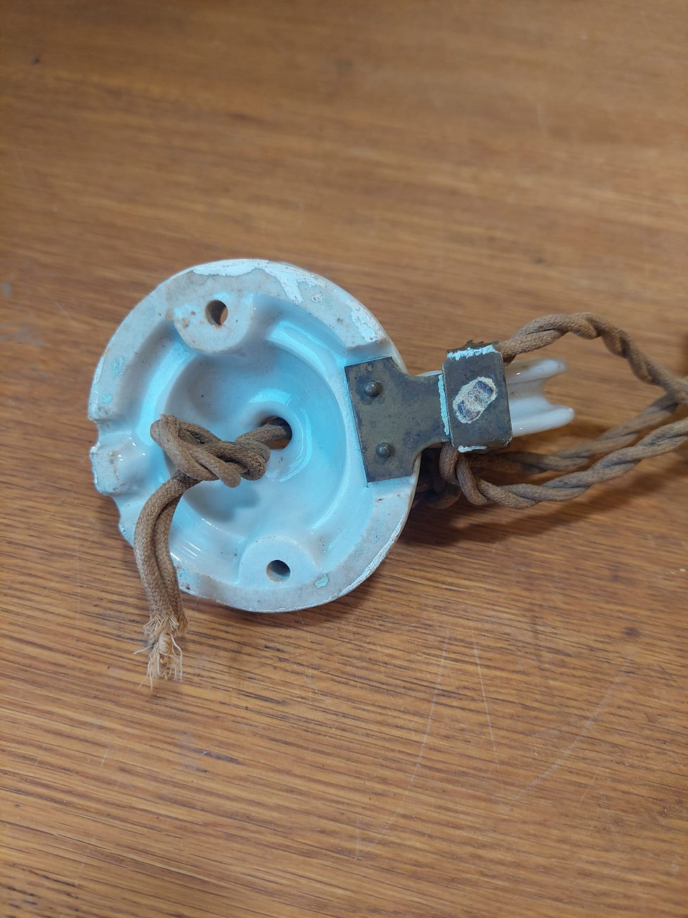 Thumbnail: Antique French Pull Down Light With Frilly Glass Shade