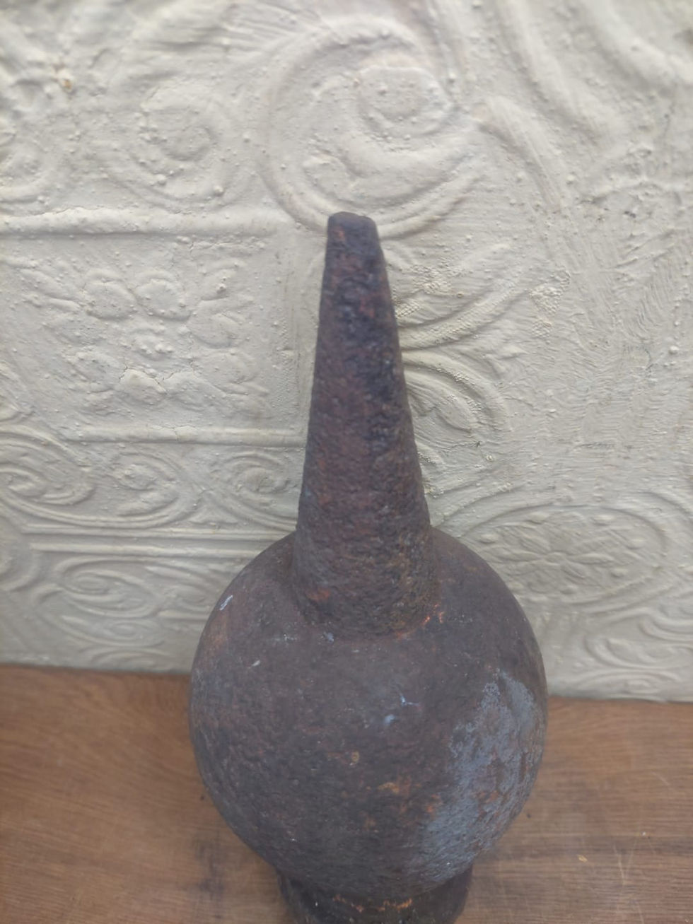 Thumbnail: Pair Of Reclaimed Heavy Solid Iron Garden Post Fence Finials