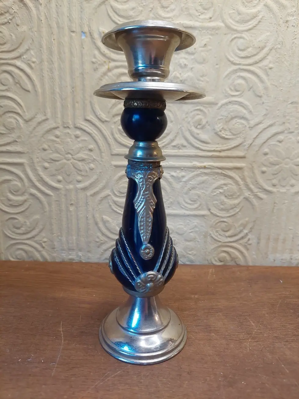 Thumbnail: 4 Beautiful Moroccan Metal & Resin Candlestick Holders