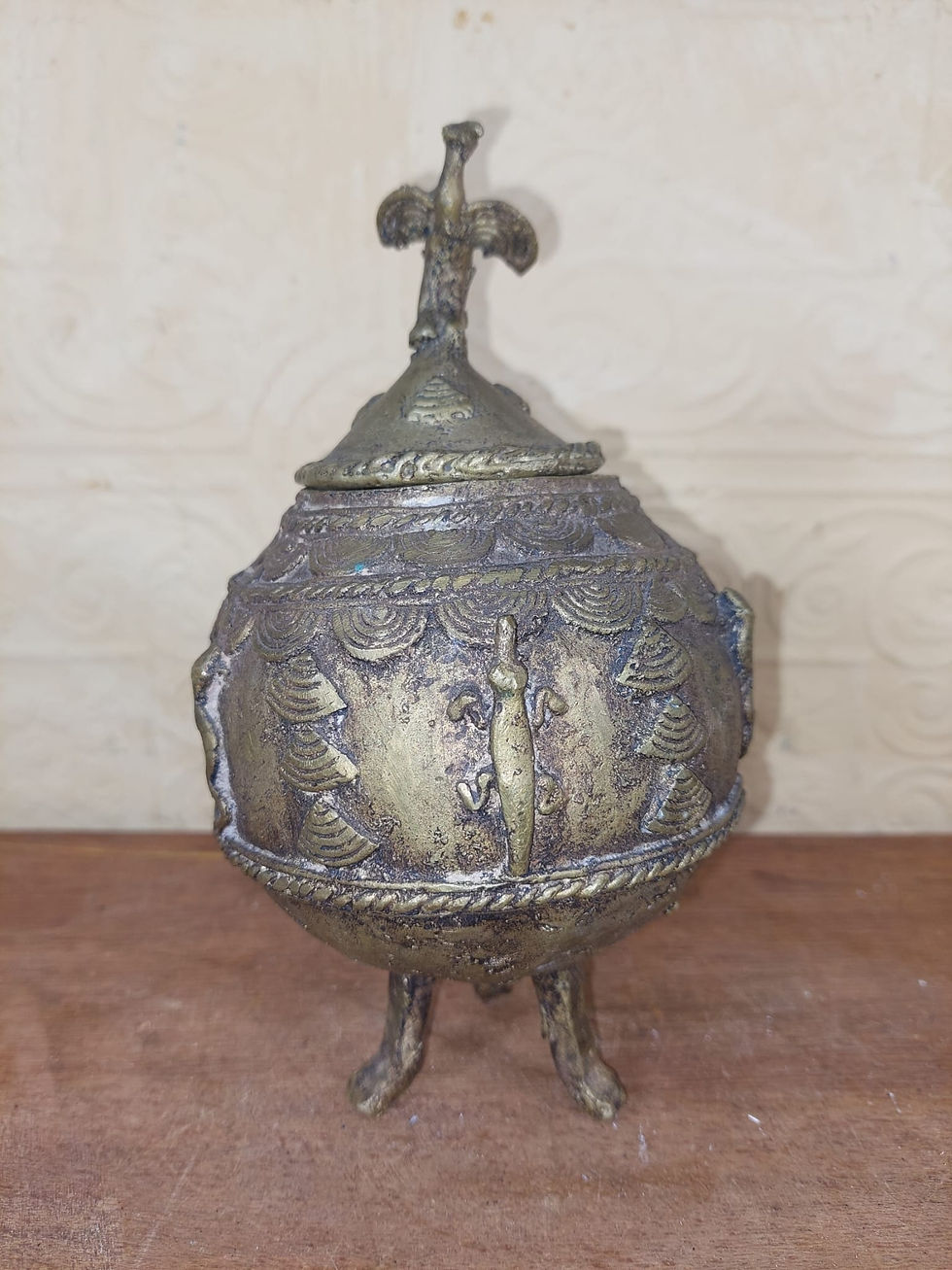 Thumbnail: Antique African Brass Ointment Pot 
