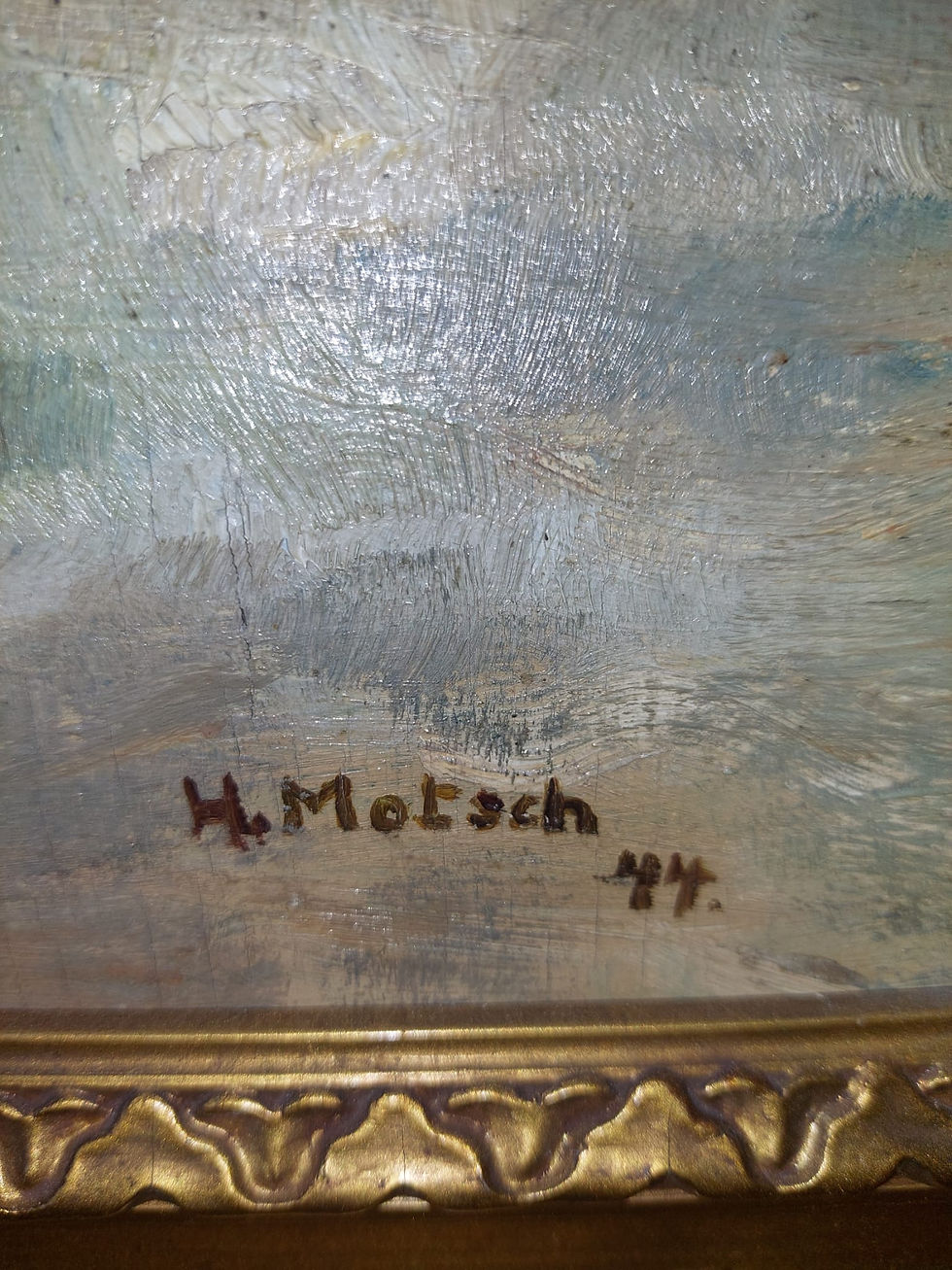 Thumbnail: Large Vintage Original French Oil On Board Floral Painting