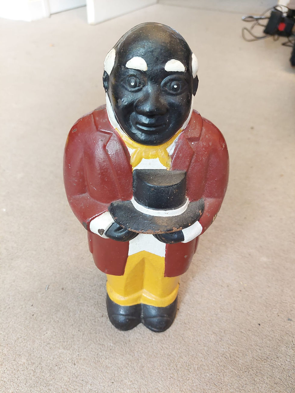 Thumbnail: 2 Cast Iron Reproduction Money Boxes Uncle Mose & Aunt Jemima
